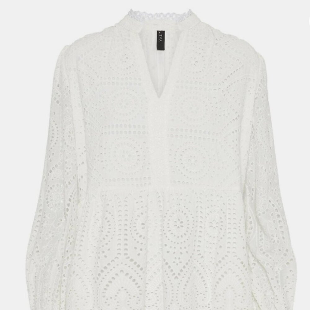 Yas white english lace dress size M